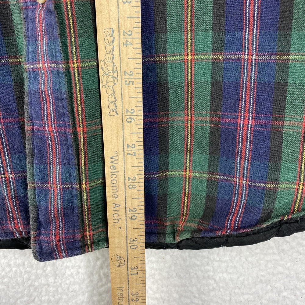 Vtg Woolrich Shirt Jacket Mens Sz M‎ Multicolor Plaid Quilt Lined Button Up - Picture 15 of 16